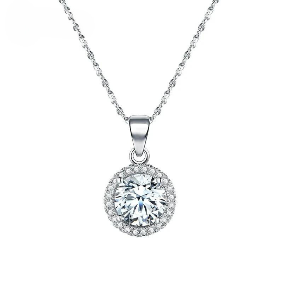 Colar de Prata Pingente de Zircônia 2.0Ct