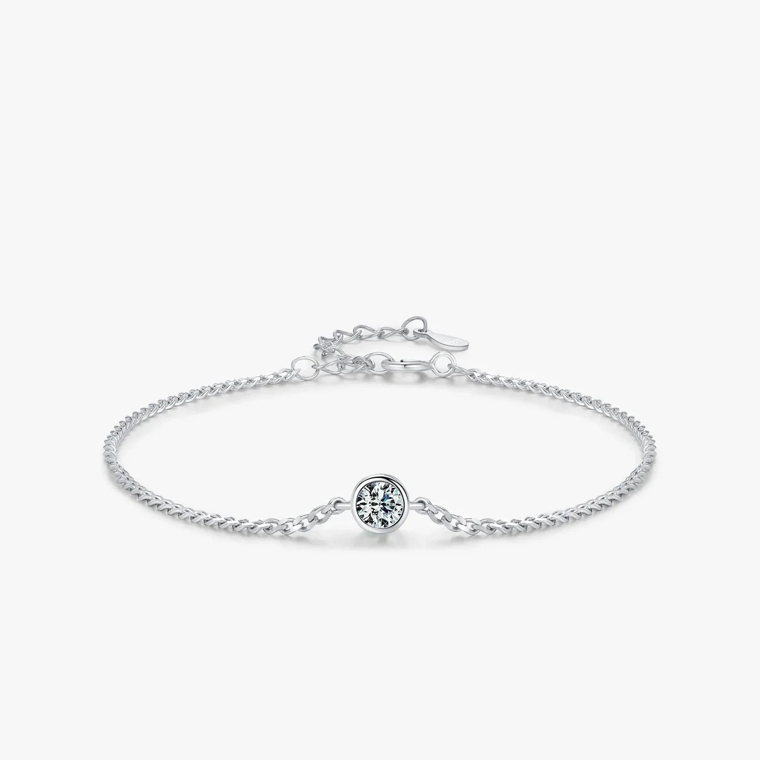 Pulseira de Prata Adornada com Moissanite