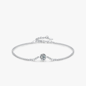 Pulseira de Prata Adornada com Moissanite