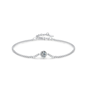 Pulseira de Prata Adornada com Moissanite