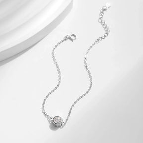 Pulseira de Prata Adornada com Moissanite