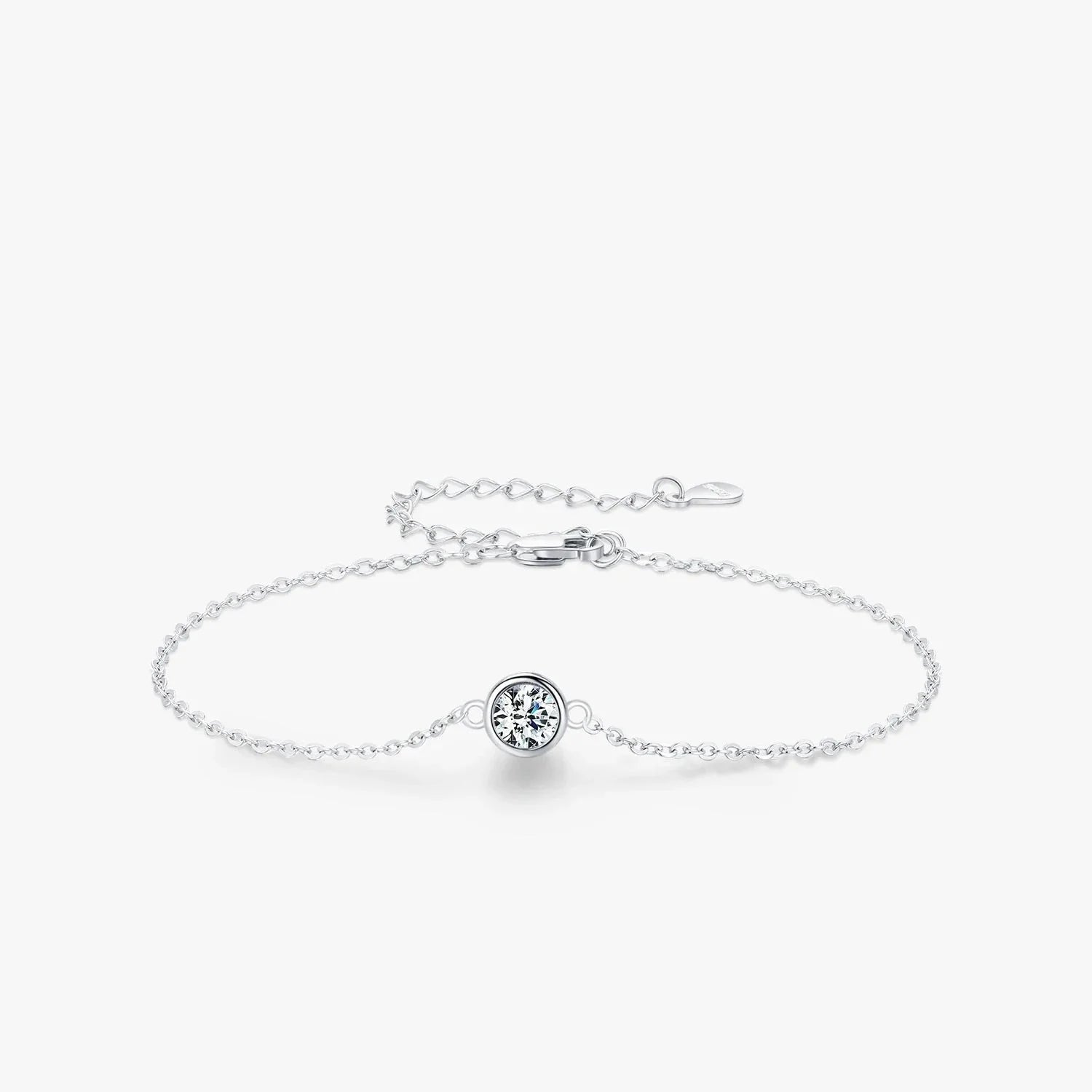 Pulseira de Prata Adornada com Moissanite