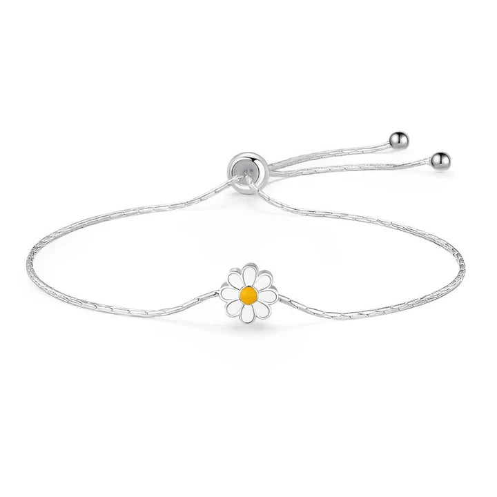 Pulseira de Prata Clássica Margarida